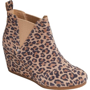 image:imageTOMS Womens Kelsey Ankle BootDesert Tan Leopard Print Suede