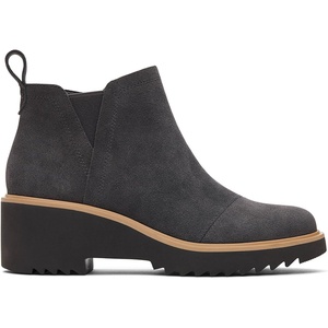 image:imageTOMS Womens Maude Wedge Boot Leather Upper OrthoLite Insole Side Zip LightweightForged Iron