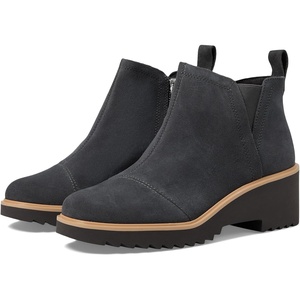 image:imageTOMS Womens Maude Wedge Boot Leather Upper OrthoLite Insole Side Zip LightweightForged Iron Suede