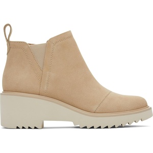 image:imageTOMS Womens Maude Wedge Boot Leather Upper OrthoLite Insole Side Zip LightweightOatmeal Suede