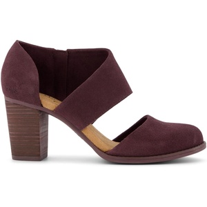 image:imageTOMS Womens Milan Closed Toe 3 Heel Leather Upper CloudBound Insole Side ZipperBlackberry Suede