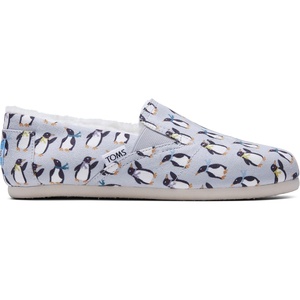 image:imageTOMS Womens Redondo Loafer Flat Textile UpperGlacier Grey Penguin Print
