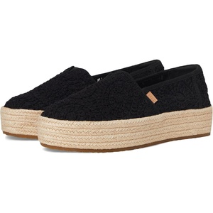 image:imageTOMS Womens Valencia Platform Espadrille Textile Upper OrthoLite Insole  AllDay Comfort Padded Heel Easy OnOff Lightweight Feel Closed Toe Summer Shoes Espadrilles for WomenBlack Crochet Lace