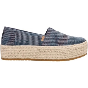 image:imageTOMS Womens Valencia Platform Espadrille Textile Upper OrthoLite Insole  AllDay Comfort Padded Heel Easy OnOff Lightweight Feel Closed Toe Summer Shoes Espadrilles for WomenNavy Novelty Denim