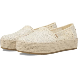 image:imageTOMS Womens Valencia Platform Espadrille Textile Upper OrthoLite Insole  AllDay Comfort Padded Heel Easy OnOff Lightweight Feel Closed Toe Summer Shoes Espadrilles for WomenNatural Moroccan Crochet