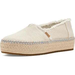 image:imageTOMS Womens Valencia Platform Espadrille Textile Upper OrthoLite Insole  AllDay Comfort Padded Heel Easy OnOff Lightweight Feel Closed Toe Summer Shoes Espadrilles for WomenWhite Onyx Textured DenimFray