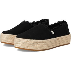 image:imageTOMS Womens Valencia Platform Espadrille Textile Upper OrthoLite Insole  AllDay Comfort Padded Heel Easy OnOff Lightweight Feel Closed Toe Summer Shoes Espadrilles for WomenBlack CanvasFray