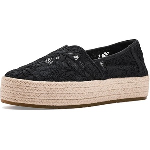 image:imageTOMS Womens Valencia Platform Espadrille Textile Upper OrthoLite Insole  AllDay Comfort Padded Heel Easy OnOff Lightweight Feel Closed Toe Summer Shoes Espadrilles for WomenBlack Floral Crochet