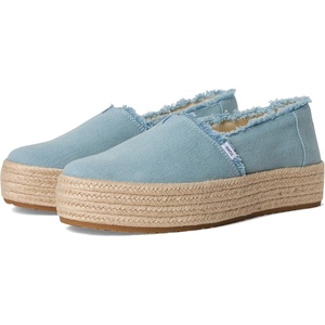 image:imageTOMS Womens Valencia Platform Espadrille Textile Upper OrthoLite Insole  AllDay Comfort Padded Heel Easy OnOff Lightweight Feel Closed Toe Summer Shoes Espadrilles for WomenPastel Blue Washed Denim