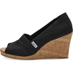 image:imageTOMS womens Classic WedgeBlack Scattered Woven
