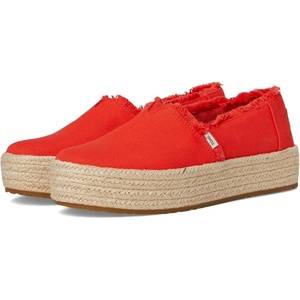 image:imageTOMS Womens Valencia Platform Espadrille Textile Upper OrthoLite Insole  AllDay Comfort Padded Heel Easy OnOff Lightweight Feel Closed Toe Summer Shoes Espadrilles for WomenFlame CanvasFray